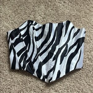 Black and White Zebra Print Corset Top